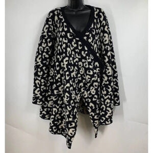 Ugg Women's Phoebe‎ Wrap Leopard Open Front Long Sleeve Cardigan Size S